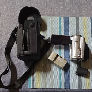 Sony Silver Camcorder with Black Case